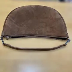 ヴィーガンスエード クレセントバッグ　キャメル　中古