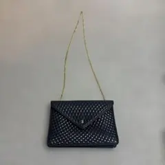 バリー　Bally 黒キルティングショルダーバッグ Bロゴ