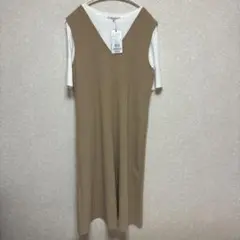 新品未使用タグ付きINDIVI Vネックジャンパースカートのサムネイル