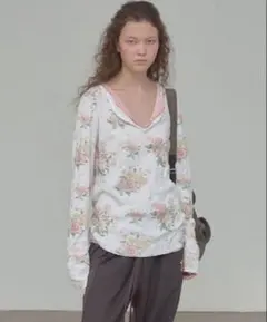 OPEN YY FLORAL HOOK HENLEY LONG SLEEVE - メルカリ