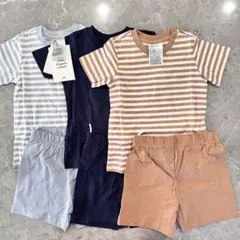 新品★80cm H&M オーガニックコットン綿100 パジャマ セットアップ半袖