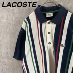 LACOSTE ストライプ ポロシャツ　半袖　サイズ4 Mメンズ相当 鹿子