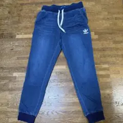 adidas デニム ジョガーパンツ トレフォイル