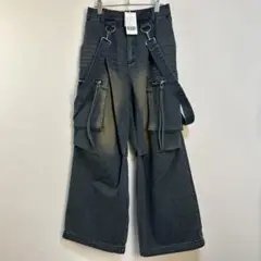Lill タグ付き　デニム　ウォッシュ　ルーズシルエット　カーゴパンツ　XL