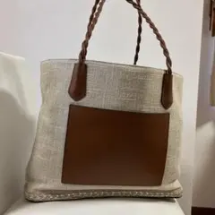 【美品】ローレンラルフローレン　夏用　麻　トートバッグのサムネイル