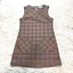 Burberrys キッズ　Aライン　ニットワンピース　チェック　S 140 Burberrys キッズ Aライン ニットワンピース チェック S 140