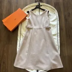 フォクシー ワンピース 36493 ピンクベージュ38 リボン上品フレア