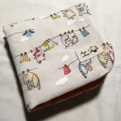 1点のみ！人気♪洗濯ねこ☆8重ガーゼハンカチ タオル☆ハンドメイド