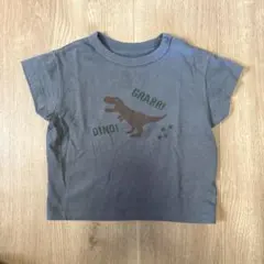 ベビー 半袖Tシャツ 恐竜柄 グレー　80