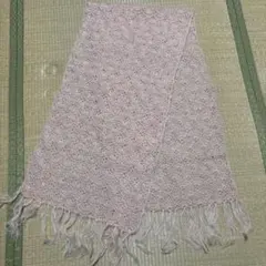 レース編み 薄いピンク ストールハンドメイド