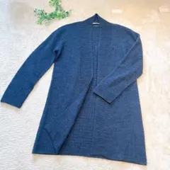 美品　ナノ・ユニバース　ロングカーディガン　Mサイズ　ネイビー