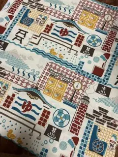 銭湯柄　スラブコットン生地 1M 和柄