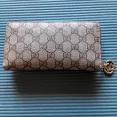 GUCCI GGパターン 長財布 グレー/ブラウン - メルカリ