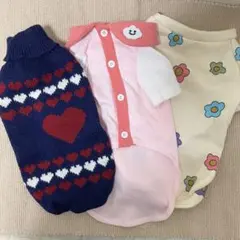 値下げ！犬服3点セット Lサイズ 秋冬 ニット シャツ