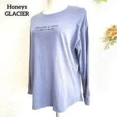 ハニーズ　長袖Tシャツ ロンT プリント入り　M ブルー系　カジュアル