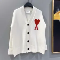 AMI PARIS ハート刺繍 セーター 男女兼用 秋冬ニット S