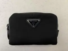 【美品】PRADA RE-NYLON 三角ロゴプレート ポーチ 小物入れ
