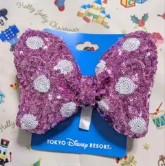 ミニー ヘアゴムピンク スパンコール リボン✨️ディズニーリゾート