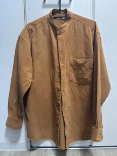 【古着】ユニクロ コーデュロイワイドフィットスタンドカラーシャツ ORANGE