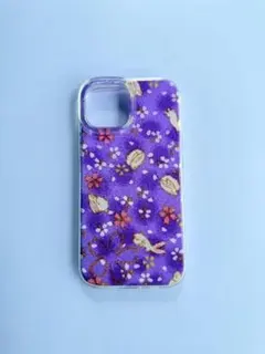 iPhone用紫色花柄ケース(15)