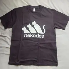 猫プリントTシャツ nekodes ネコデス Sサイズ 黒 ブラック