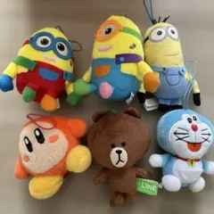 ミニオン・ドラえもん・カービィ・LINE ブラウン ぬいぐるみ