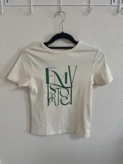 eimy istoire 半袖Tシャツ スリム　 ロゴ　グリーンプリントのサムネイル