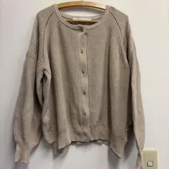 PAGEBOY コットン　カーディガン　ベージュ　Fのサムネイル