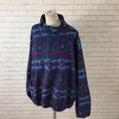 ★11.19 h867 エルエルビーン フリース 総柄