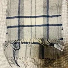 無印良品 チェック マフラー グレー × ブルー × ホワイト