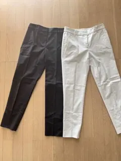 PLST プラステ　スティックパンツ（コットンブレンド）XS 白 黒