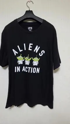 UNIQLO ユニクロ エイリアン 半袖 T シャツ ブラックサイズLのサムネイル