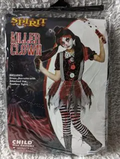 ハロウィン☆コスプレ 衣装 子供 ピエロ キラークラウン 14-16