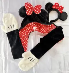 最終 ディズニー ファンキャップ ミニー ドット 水玉 マフラー 手袋