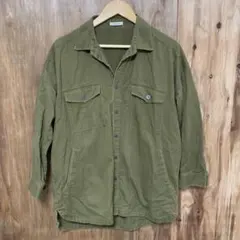【 3044番】lipstar 長袖シャツ　メンズM カーキ系色　秋冬