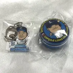 中村剛也　セット　埼玉西武ライオンズ　アクリルキーホルダー　缶ケース　ガチャ