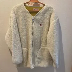 フリース ジップアップアウター クリーム色のサムネイル