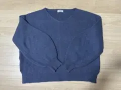 IENA ブルー　Vネック セーター バルーンスリーブ
