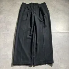 古着 90s SAVANE 3タック ワイド スラックス ブラック パンツ 黒のサムネイル