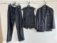 ブラックストライプフォーマルスーツ3点セット