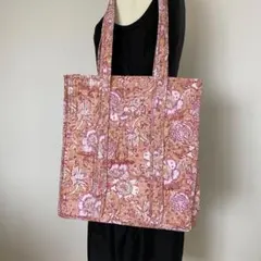インド直輸入❤️block print ブロックプリント ピンク珍しいバンダナ 