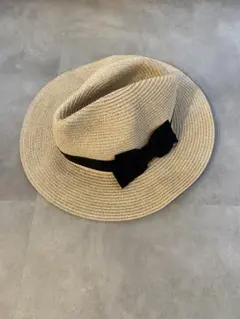 ライトオン　リボン付きストローハット　麦わら帽子