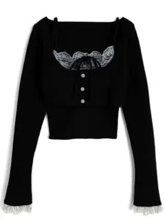 レースカーディガン×キャミソールアンサンブル　ru1470