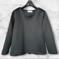 ネミカ　長袖プリーツデザイントップス　Aライン　黒色　9号のサムネイル