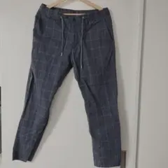 グレー チェック柄 イージーパンツ　TheShop TK