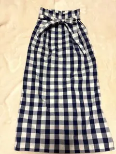BEAMS HEART チェック タイト ロングスカート S