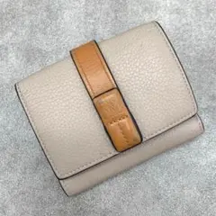 LOEWE トライフォールドウォレット 三つ折り財布　ライトオーツ アナグラム