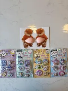 シャカシャカ水貼りシール 4枚+ぷにぷにお腹シール柴犬2匹セット　（12）