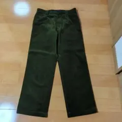 オリーブグリーン コーデュロイ ワイドパンツ