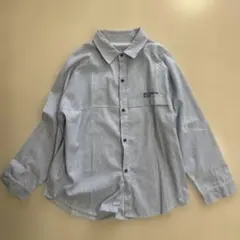 170 ストライプ 水色 シャツ 長袖